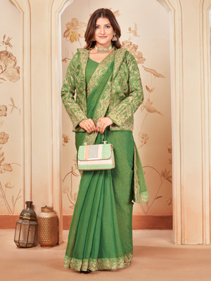 Sariya Embroidered Bollywood Georgette Saree(Light Green)