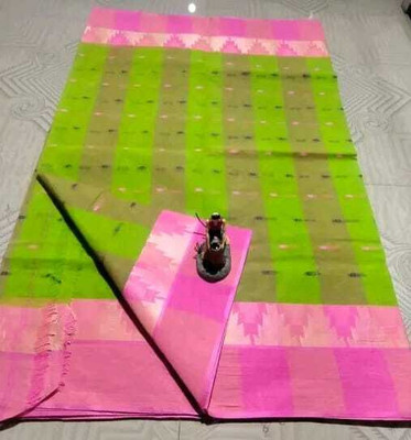 Parbati fashion Printed Tant Pure Cotton Saree(Light Green)