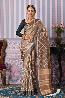 ANOUK Digital Print Mysore Polyester Saree(Brown)
