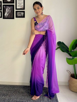 Divastri Printed Bollywood Georgette Saree(Purple)