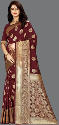 GARIYA Self Design Bollywood Art Silk Saree(Maroon)