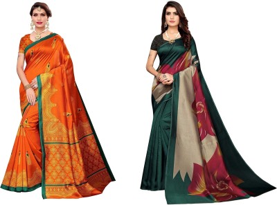 SVB Sarees Printed Bollywood Art Silk Saree(Multicolor)