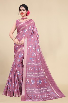 KISSAH Woven Bollywood Cotton Silk Saree(Pink)