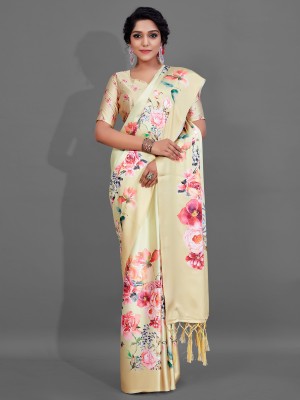 Sareemall Digital Print Daily Wear Crepe Saree(Yellow)