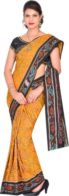 handloom paridhaan Printed Daily Wear Pure Cotton Saree(Yellow)