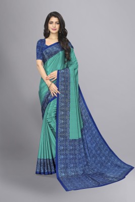 Vimla Printed Daily Wear Tussar Silk Saree(Dark Blue, Light Blue)