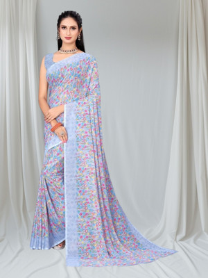 KISSAH Printed Bollywood Georgette Saree(Multicolor)