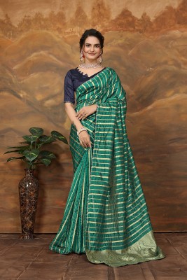 Homigoz Woven Kanjivaram Organza Saree(Green)