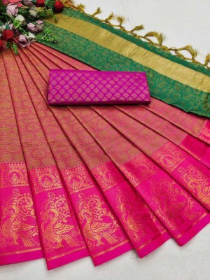 Fancy Fab Self Design Daily Wear Cotton Silk Saree(Purple)