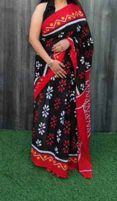 Tanishka Handicrafts Printed Daily Wear Cotton Blend Saree(Black)