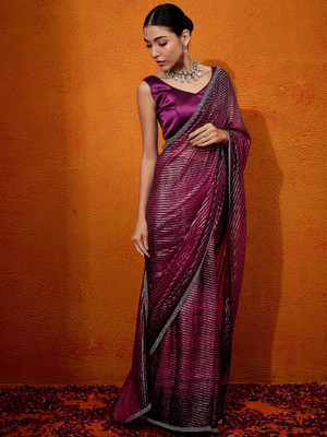 Sareemall Embellished Bollywood Georgette Saree(Magenta)