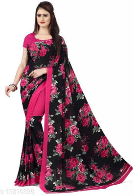 Saadhvi Embellished Bollywood Georgette Saree(Pink)