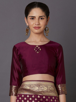 MOTISARIYA FASHION Self Design Bollywood Jacquard Saree(Purple)