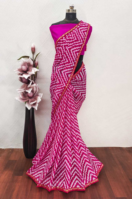 aalisha fashion Printed Bollywood Georgette Saree(Green)