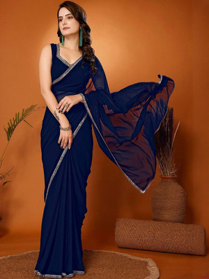 Moda Rapido Embellished Daily Wear Georgette Saree(Dark Blue)