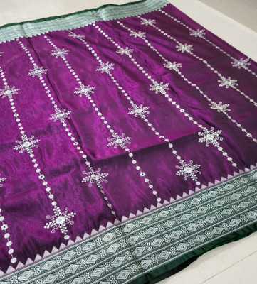 HouseOfCommon Temple Border Kanjivaram Handloom Georgette Saree(Purple)