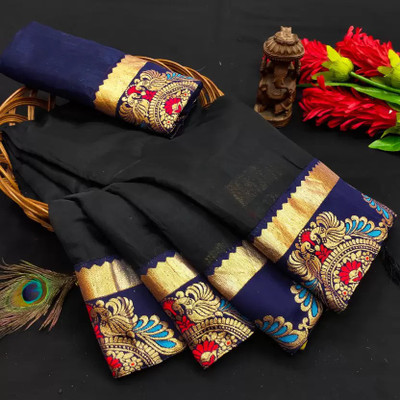 Be4Me.com Woven Chanderi Cotton Silk, Chanderi Saree(Multicolor)