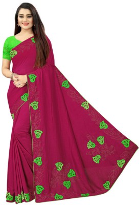 SHAKTIJEN ENTERPRISE Solid/Plain Bollywood Chanderi Saree(Maroon)