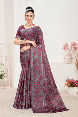 ANKITFASHION Digital Print Bollywood Silk Blend Saree(Multicolor)