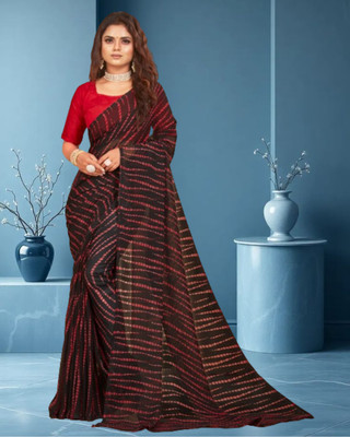 Jayu Printed Bollywood Georgette Saree(Brown)