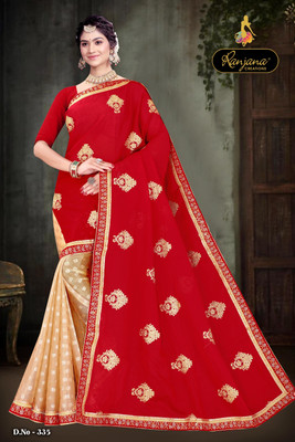 RANJANA CREATION Self Design Bollywood Net Saree(Red)