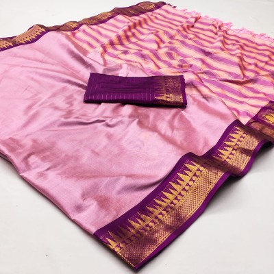 Fashion Club Collection Self Design Bollywood Cotton Silk Saree(Pink)