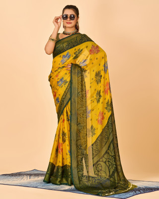 nirmal creation Floral Print Bollywood Georgette Saree(Multicolor)