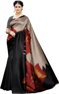 Suali Printed Kalamkari Art Silk Saree(Beige)