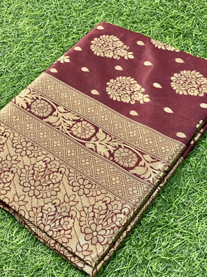 Alakh Creation Embroidered Banarasi Pure Silk Saree(Maroon)