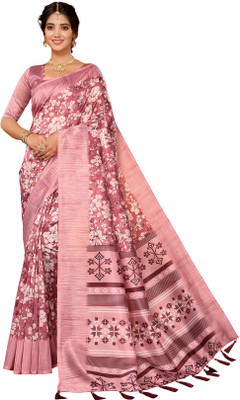 Priyashi Printed Bhagalpuri Art Silk Saree(Pink)