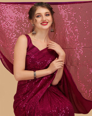 Divastri Self Design Bollywood Georgette Saree(Pink)