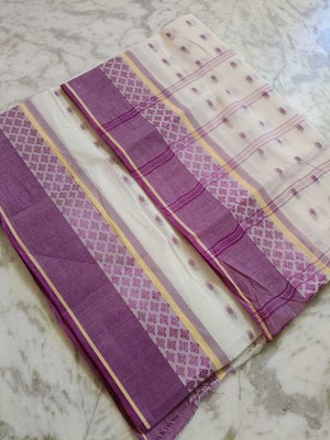 Kanika Fashion Self Design Tant Pure Cotton Saree(Purple)