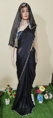 BRIJSHREYA FASHOIN Embellished Bollywood Georgette Saree(Black)