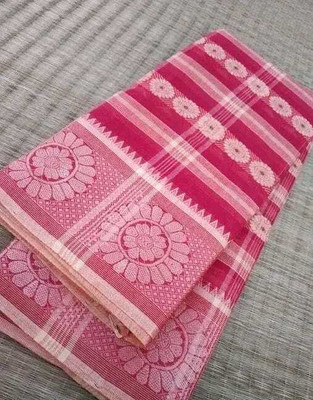 Sandhyatara Woven Tant Pure Cotton Saree(Red)