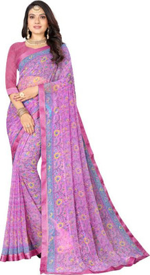 mahalaxmi fab Self Design Bollywood Brasso Saree(Red, Pink)