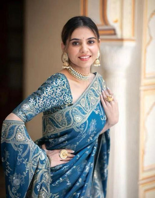 PRAMUKH Jacquard Printed Blouse Material