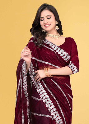 AVIRAT DESIGNER STUDIO Embroidered Bollywood Georgette Saree(Maroon)