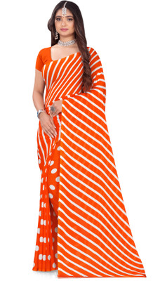 Leelavati Printed Daily Wear Georgette Saree(Orange)