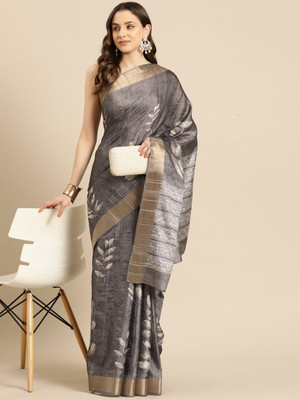 Divastri Digital Print Bollywood Silk Blend Saree(Brown)
