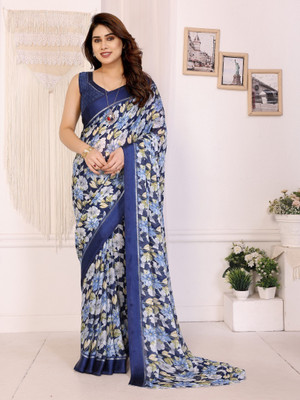 Shreesai Printed Bollywood Satin Saree(Black)
