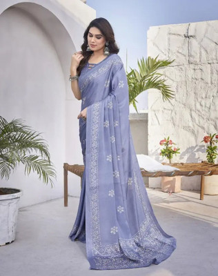 Soor Panchi Printed Daily Wear Tussar Silk Saree(Grey)