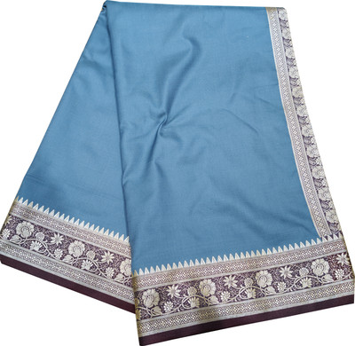 Zoofa Creation Self Design Banarasi Satin Saree(Grey)