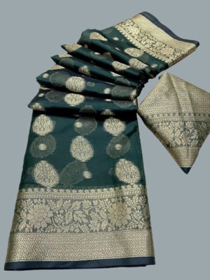 Miloz Printed Bollywood Georgette Saree(Green)
