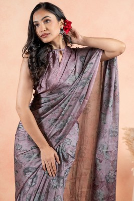 MIRCHI FASHION Printed, Floral Print Bollywood Chiffon, Georgette Saree(Pink, Grey)