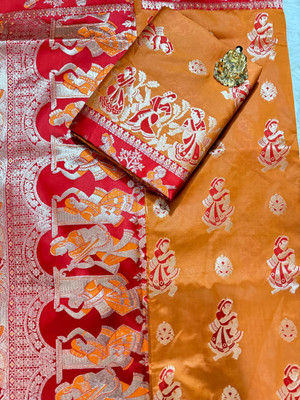 KALIPATRA Printed Banarasi Art Silk Saree(Dark Green)