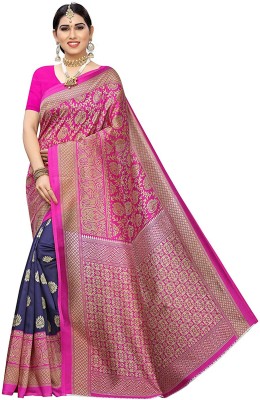 Poshyaa Fashion Woven Bollywood Art Silk Saree(Blue, Pink)