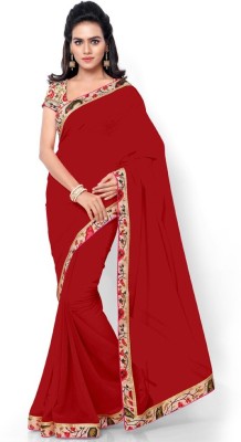 Suntex Floral Print Bollywood Georgette Saree(Maroon)