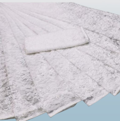 NEXA Solid/Plain Bollywood Net Saree(White)