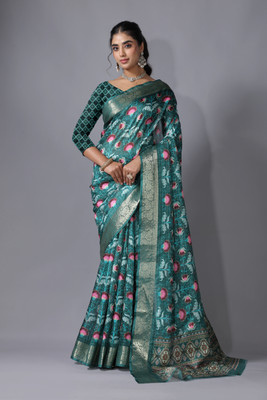 SUKALPA ENTERPRISE Printed Banarasi Art Silk Saree(Green)