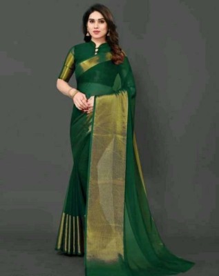 SARETRA MALL Embellished Bollywood Chiffon Saree(Green)